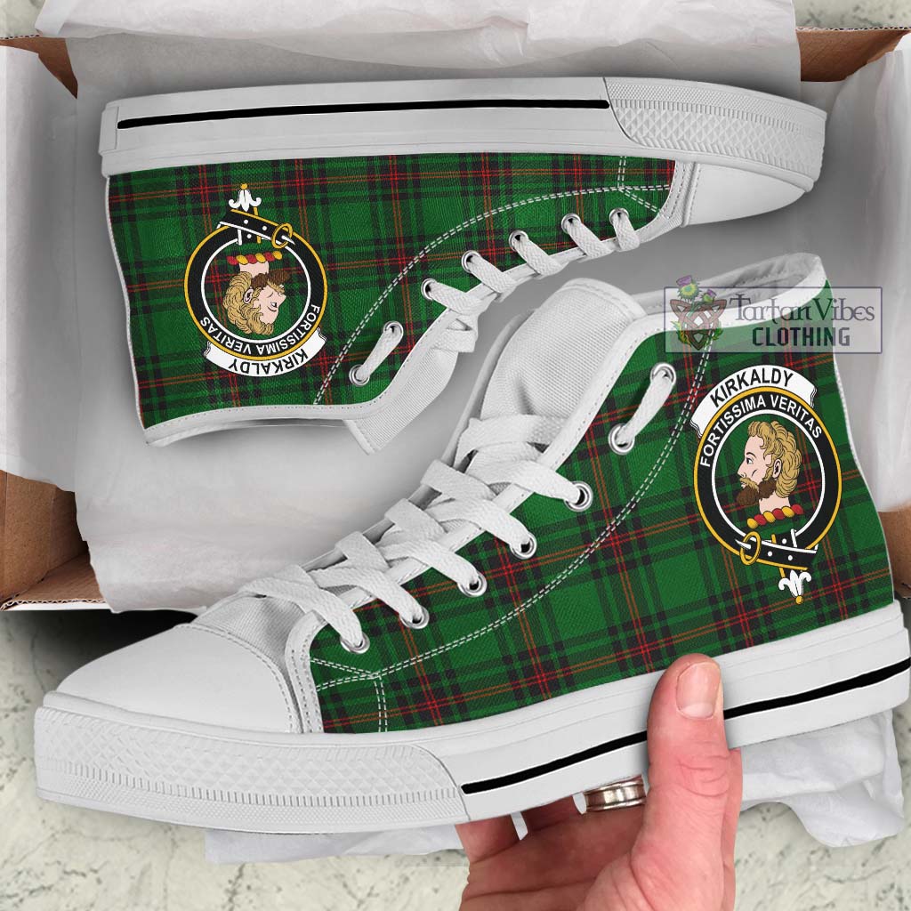 Tartan Vibes Clothing Kirkaldy Tartan High Top Shoes with Family Crest