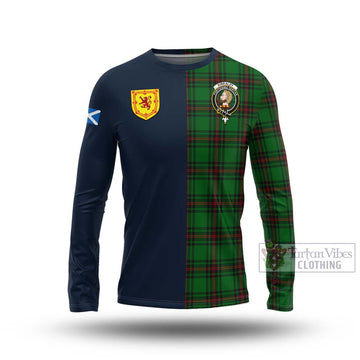 Kirkaldy Tartan Long Sleeve T-Shirt Alba with Scottish Lion Royal Arm Half Style