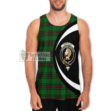 Kirkaldy Tartan Men's Tank Top with Family Crest Circle Style