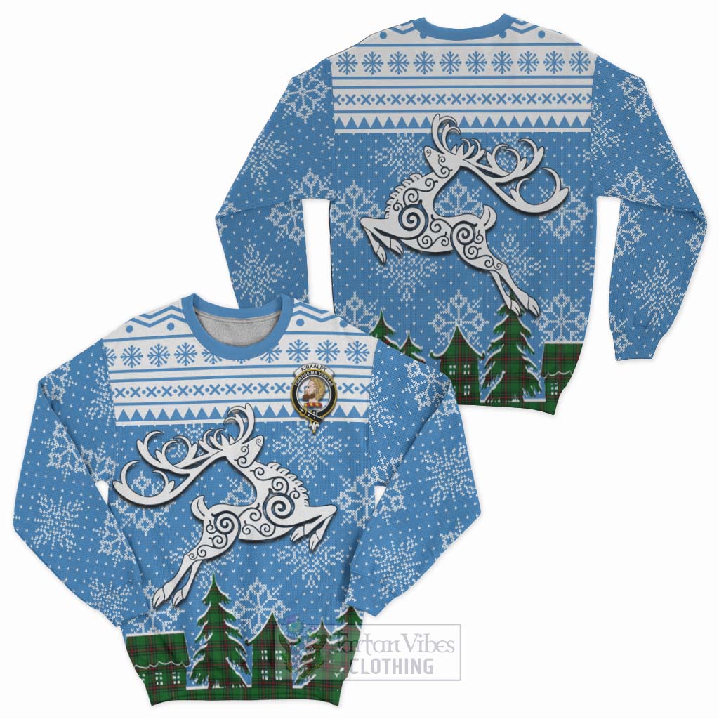 Tartan Vibes Clothing Kirkaldy Clan Christmas Sweatshirt Celtic Reindeer Style