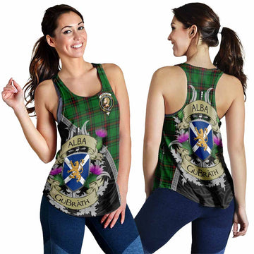 Kirkaldy Tartan Family Crest Women's Racerback Tanks Lion Rampant Royal Thistle Shield Celtic Inspired 4XL - Tartan Vibes Clothing