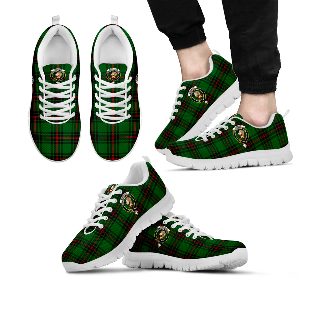 Kirkaldy Tartan Sneakers with Family Crest Kid's Sneakers - Tartan Vibes Clothing