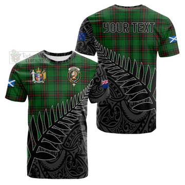 Kirkaldy Crest Tartan Cotton T-shirt with New Zealand Silver Fern Half Style