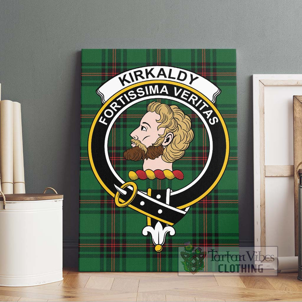 Kirkaldy Tartan Canvas Print Wall Art with Family Crest Without Frame - Tartan Vibes Clothing