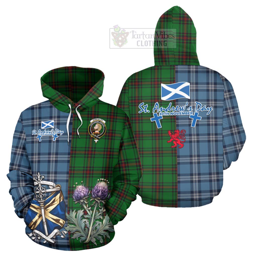 Tartan Vibes Clothing Kirkaldy Tartan Hoodie Happy St. Andrew's Day Half Tartan Style