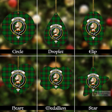 Kirkaldy Tartan Christmas Aluminium Ornament with Family Crest