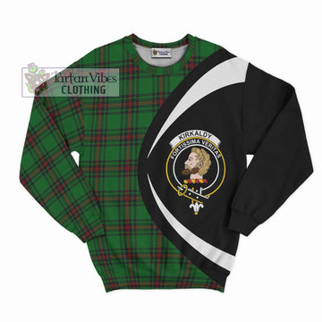 Kirkaldy Tartan Sweatshirt with Family Crest Circle Style