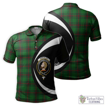 Kirkaldy Tartan Men's Polo Shirt with Family Crest Circle Style