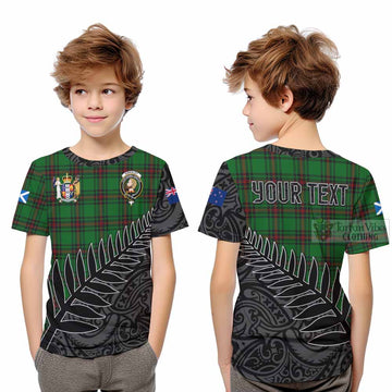 Kirkaldy Crest Tartan Kid T-Shirt with New Zealand Silver Fern Half Style