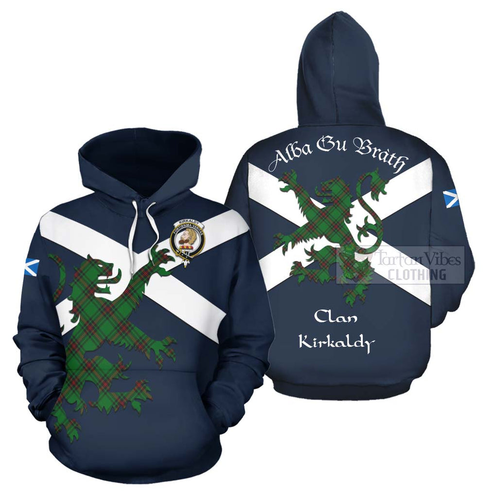 Tartan Vibes Clothing Kirkaldy Tartan Lion Rampant Hoodie – Proudly Display Your Heritage with Alba Gu Brath and Clan Name