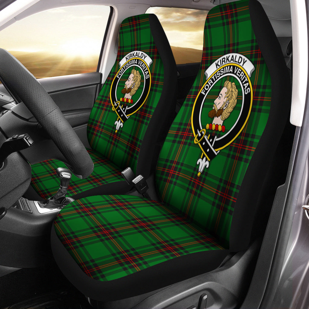 Kirkaldy Tartan Car Seat Cover with Family Crest One Size - Tartanvibesclothing