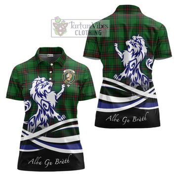 Kirkaldy Tartan Women's Polo Shirt with Alba Gu Brath Regal Lion Emblem