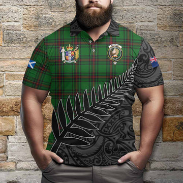 Kirkaldy Crest Tartan Polo Shirt with New Zealand Silver Fern Half Style