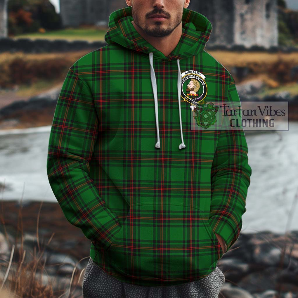 Kirkaldy Tartan Cotton Hoodie with Family Crest Pullover Hoodie XS - Tartan Vibes Clothing