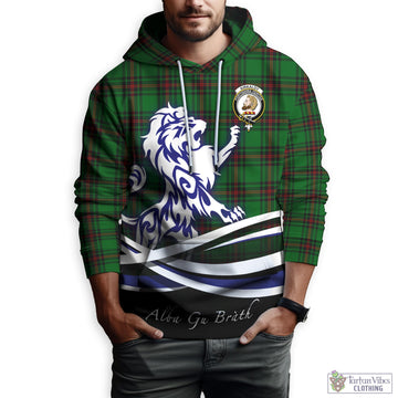 Kirkaldy Tartan Hoodie with Alba Gu Brath Regal Lion Emblem