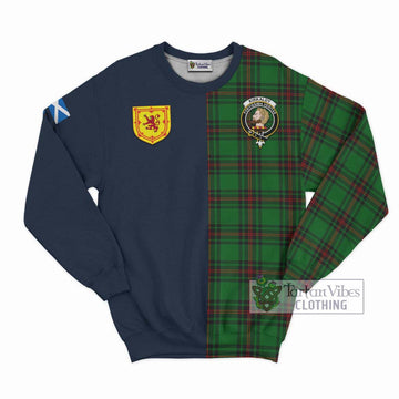 Kirkaldy Tartan Sweatshirt Alba with Scottish Lion Royal Arm Half Style