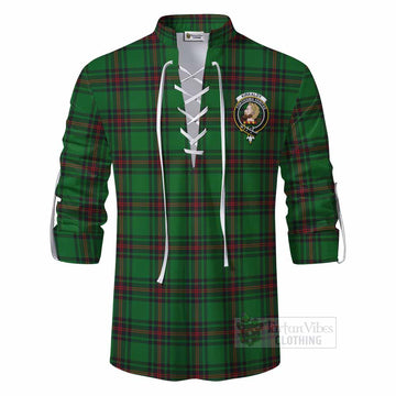 Kirkaldy Tartan Ghillie Kilt Shirt with Family Crest DNA In Me Style