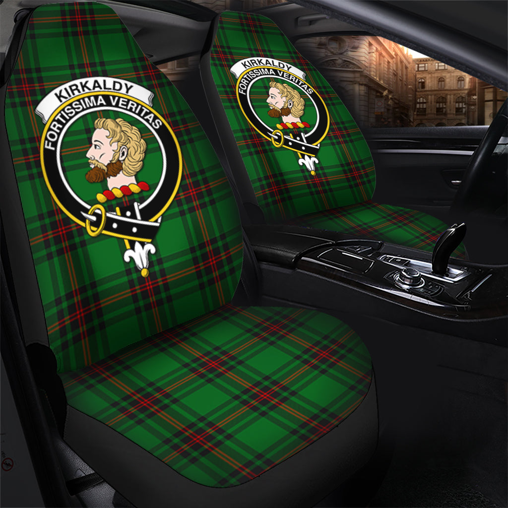 Kirkaldy Tartan Car Seat Cover with Family Crest - Tartanvibesclothing