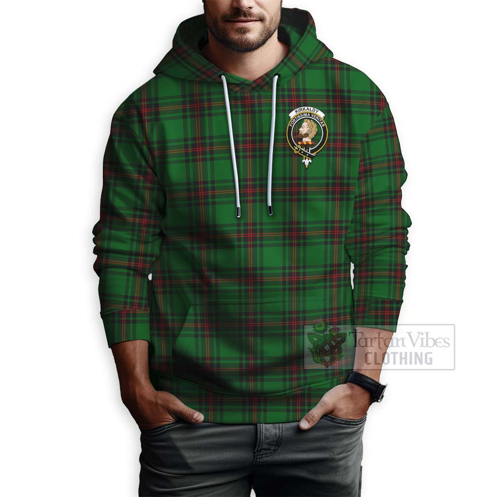 Tartan Vibes Clothing Kirkaldy Tartan Hoodie with Family Crest Celtic Skull Style