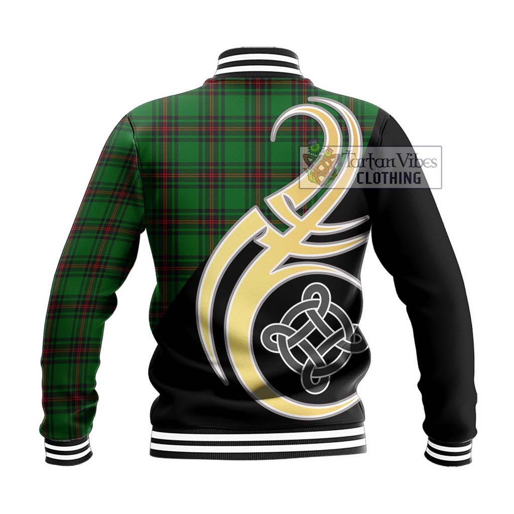 Kirkaldy Tartan Baseball Jacket with Family Crest and Celtic Symbol Style - Tartan Vibes Clothing