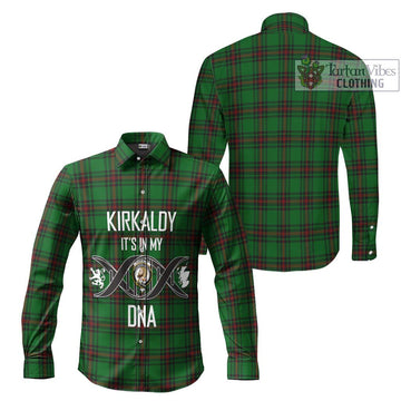 Kirkaldy Tartan Long Sleeve Button Shirt with Family Crest DNA In Me Style