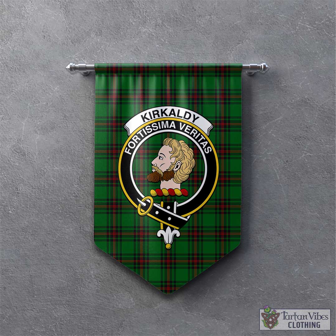 Tartan Vibes Clothing Kirkaldy Tartan Gonfalon, Tartan Banner with Family Crest