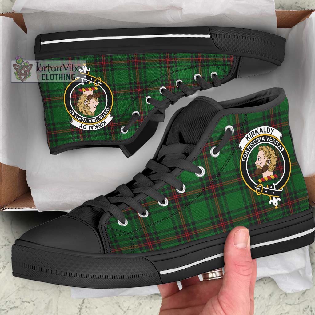 Tartan Vibes Clothing Kirkaldy Tartan High Top Shoes with Family Crest