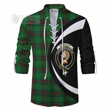 Kirkaldy Tartan Ghillie Kilt Shirt with Family Crest Circle Style