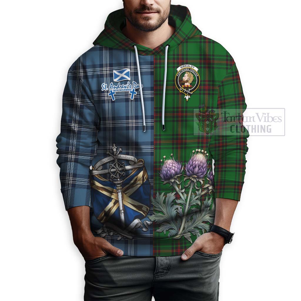 Tartan Vibes Clothing Kirkaldy Tartan Hoodie Happy St. Andrew's Day Half Tartan Style