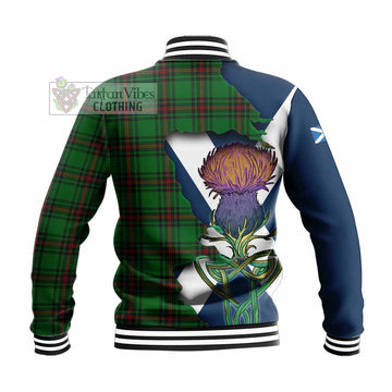 Kirkaldy Tartan Family Crest Baseball Jacket Scottish Thistle Celtic Inspired - Tartan Vibes Clothing