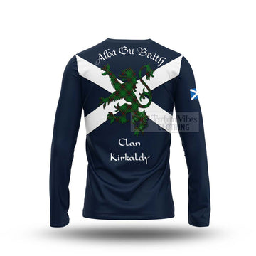 Kirkaldy Tartan Lion Rampant Long Sleeve T-Shirt  Proudly Display Your Heritage with Alba Gu Brath and Clan Name