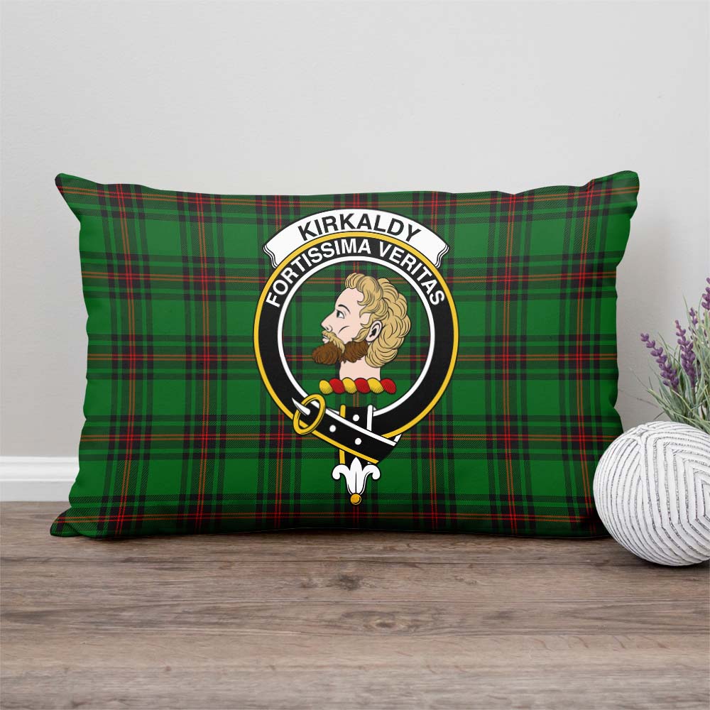 Kirkaldy Tartan Pillow Cover with Family Crest Rectangle Pillow Cover - Tartanvibesclothing