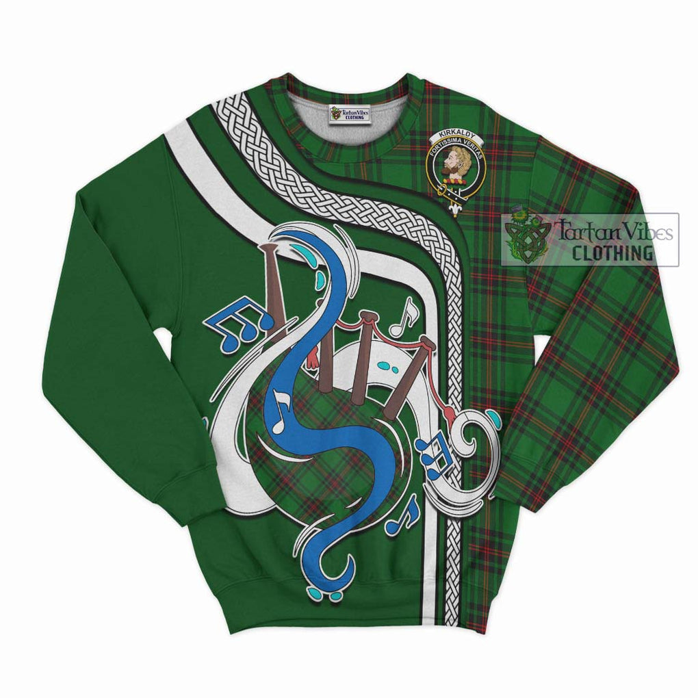 Tartan Vibes Clothing Kirkaldy Tartan Sweatshirt with Epic Bagpipe Style