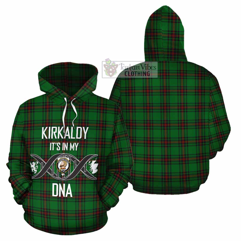 Tartan Vibes Clothing Kirkaldy Tartan Cotton Hoodie with Family Crest DNA In Me Style