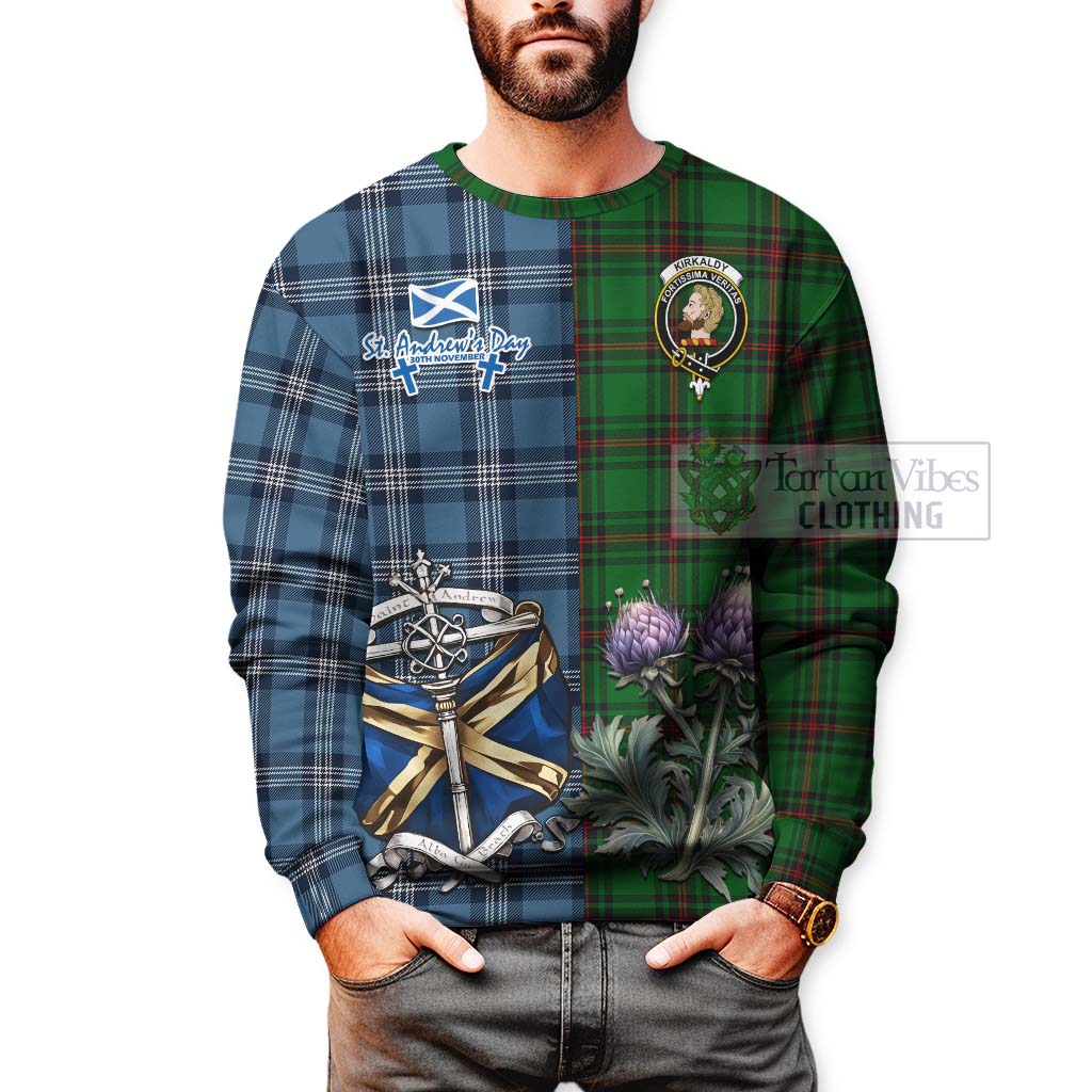 Tartan Vibes Clothing Kirkaldy Tartan Sweatshirt Happy St. Andrew's Day Half Tartan Style