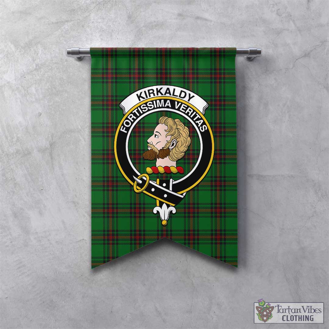 Tartan Vibes Clothing Kirkaldy Tartan Gonfalon, Tartan Banner with Family Crest