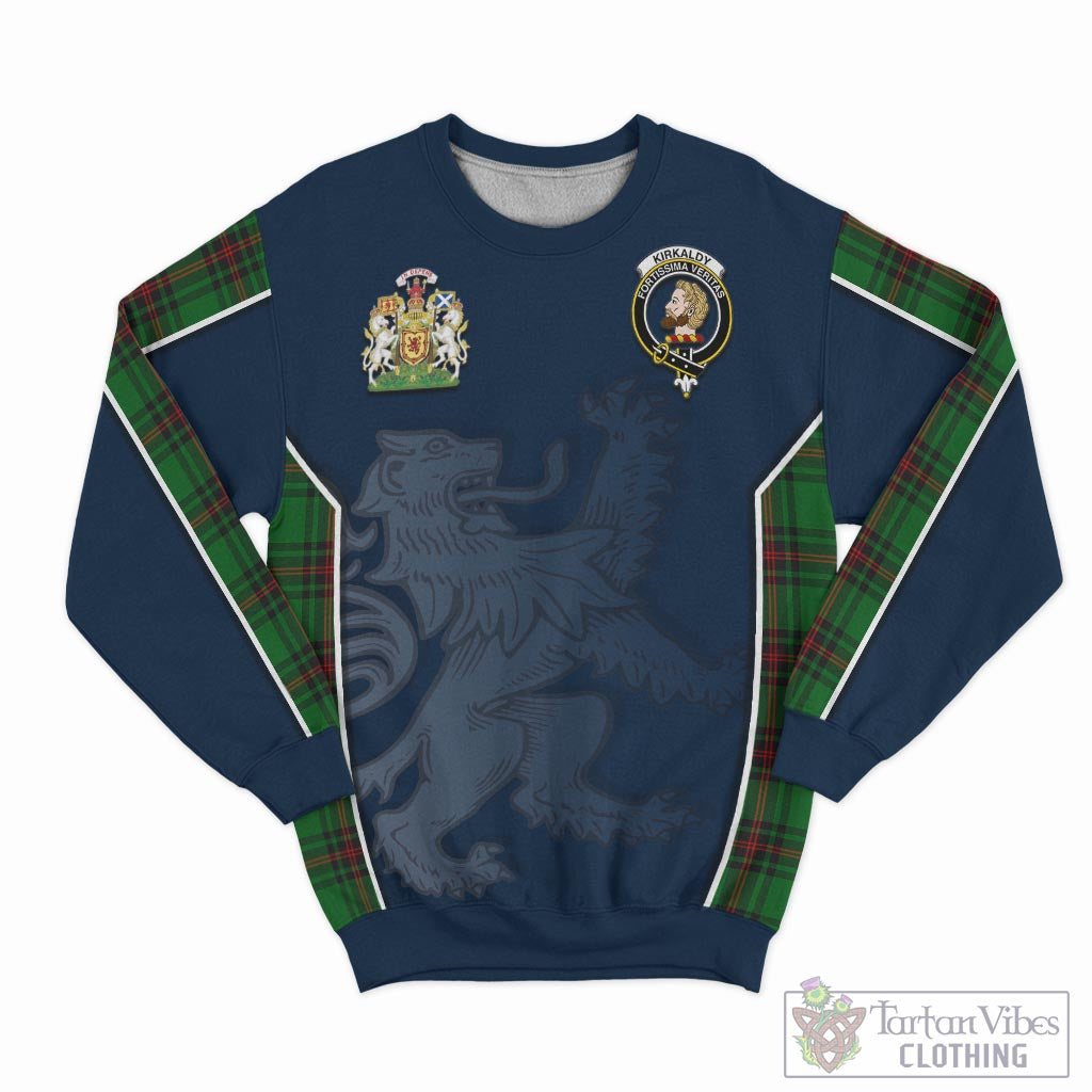 Tartan Vibes Clothing Kirkaldy Tartan Sweater with Family Crest and Lion Rampant Vibes Sport Style