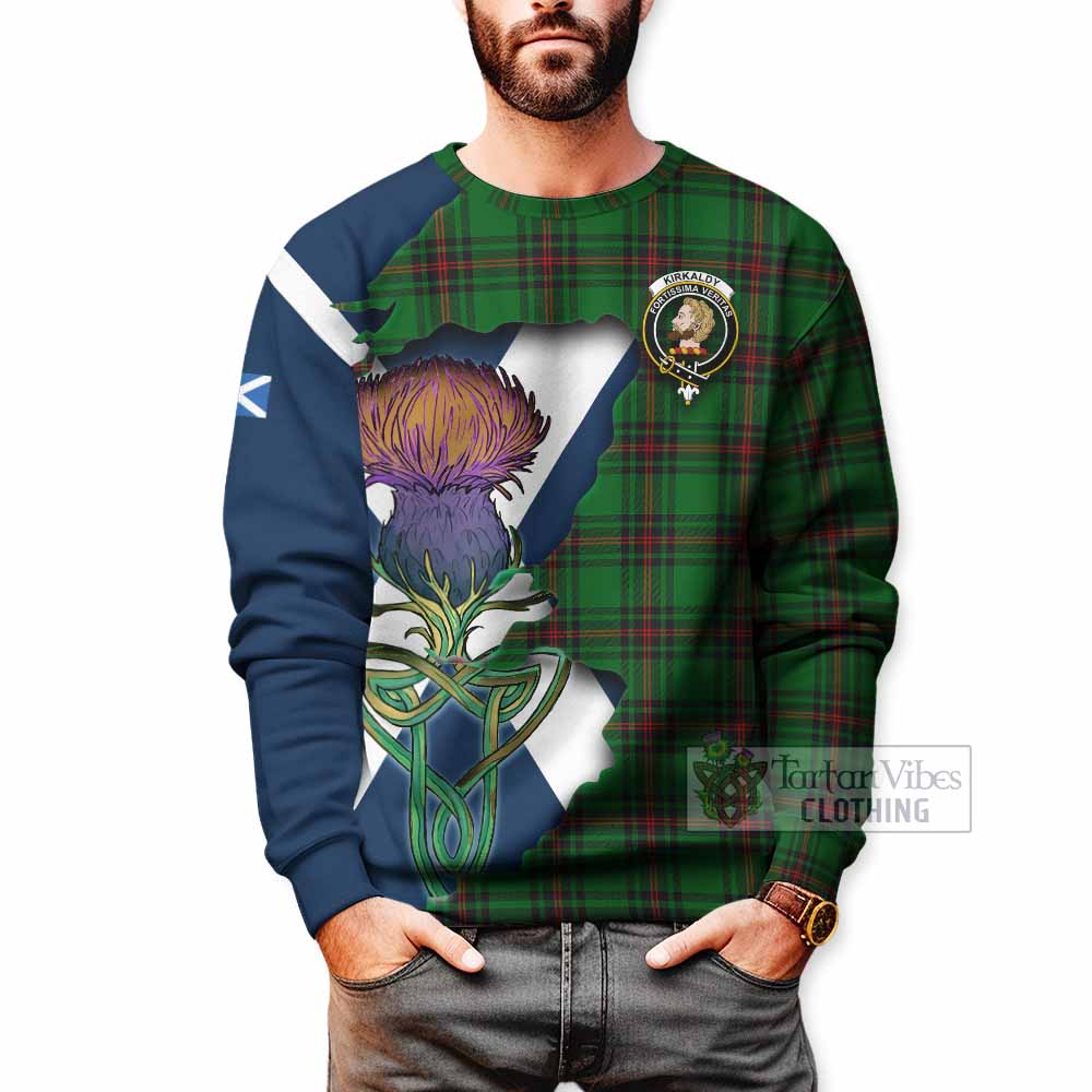Kirkaldy Tartan Family Crest Sweatshirt Scottish Thistle Celtic Inspired - Tartan Vibes Clothing