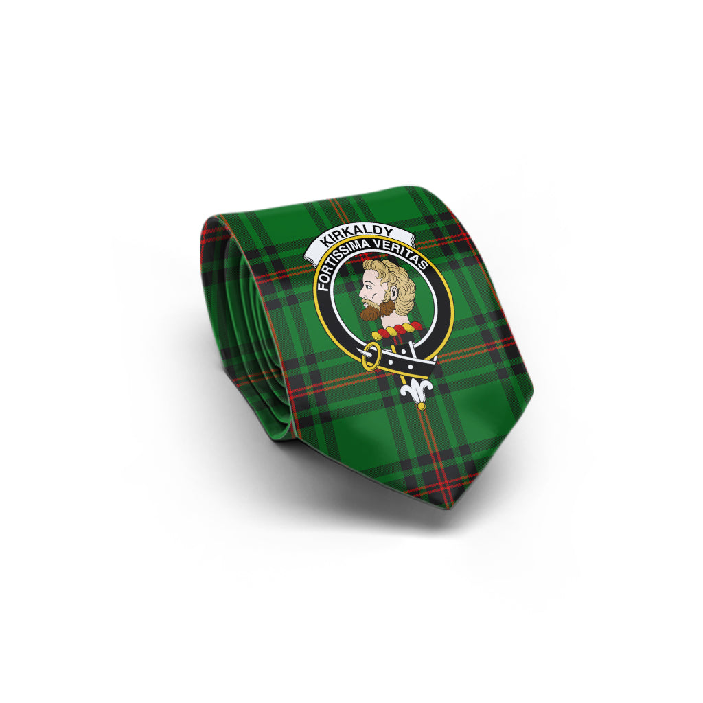 Kirkaldy Tartan Classic Necktie with Family Crest - Tartan Vibes Clothing