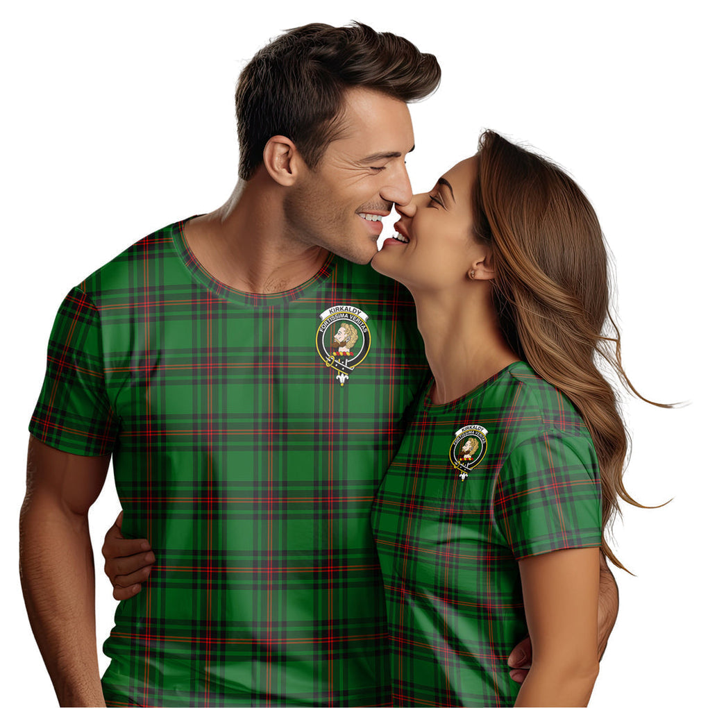 Kirkaldy Tartan T-Shirt with Family Crest - Tartan Vibes Clothing