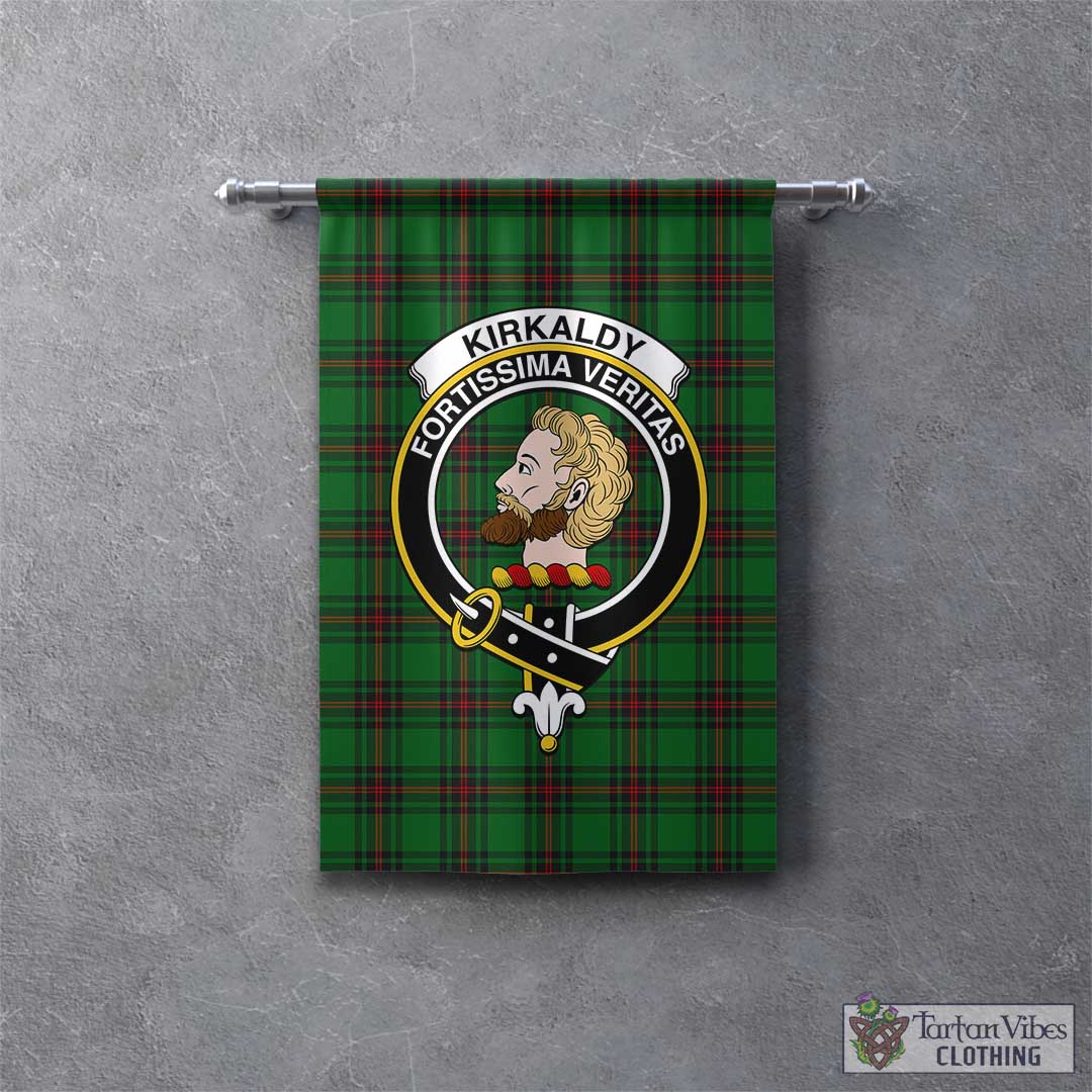 Tartan Vibes Clothing Kirkaldy Tartan Gonfalon, Tartan Banner with Family Crest