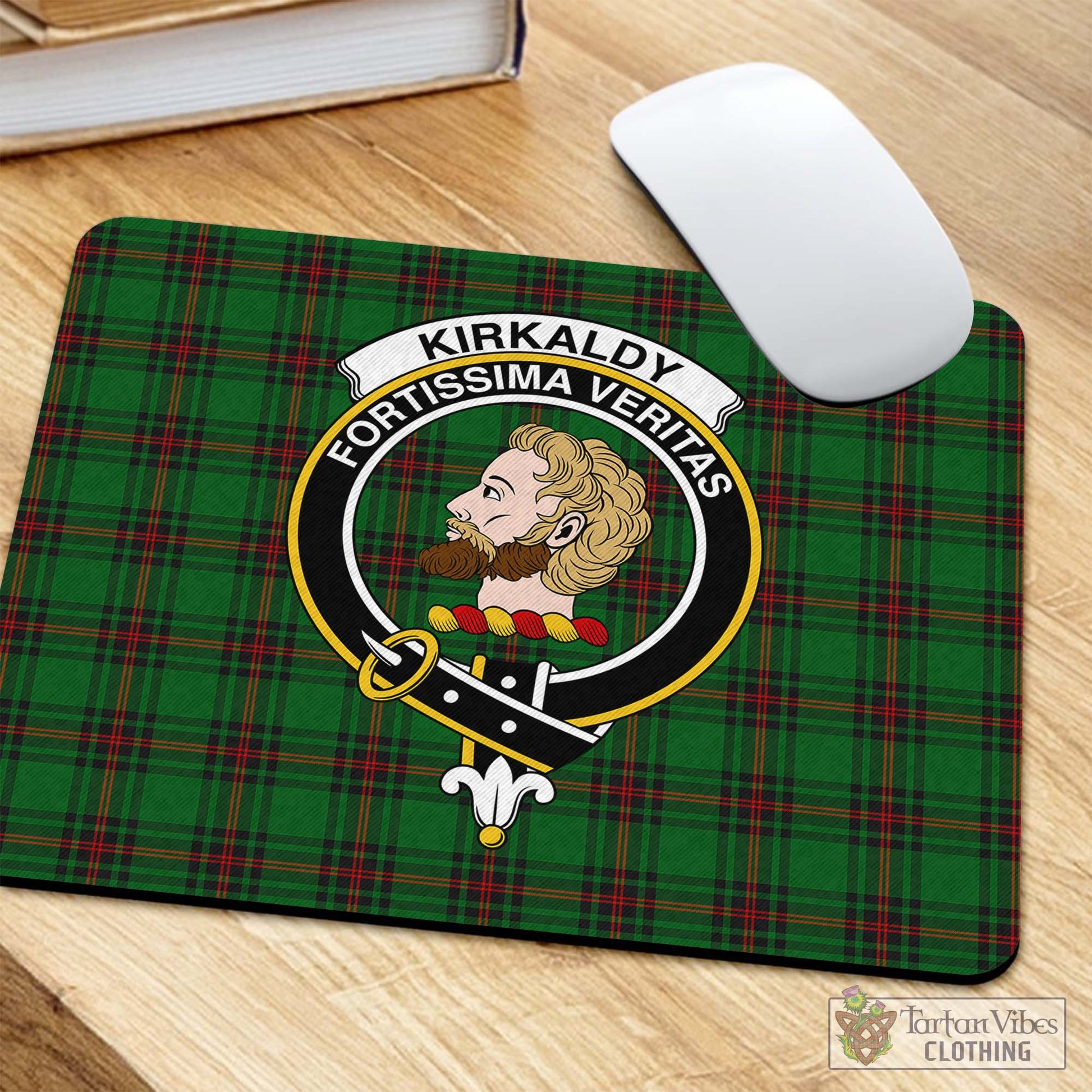 Tartan Vibes Clothing Kirkaldy Tartan Mouse Pad with Family Crest