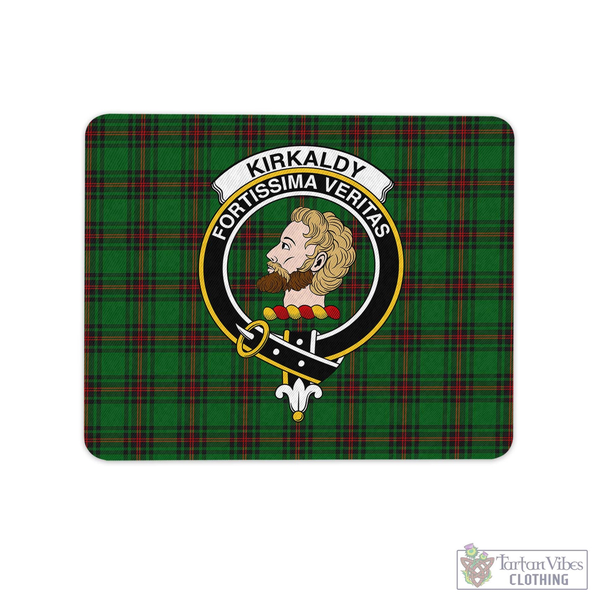 Tartan Vibes Clothing Kirkaldy Tartan Mouse Pad with Family Crest