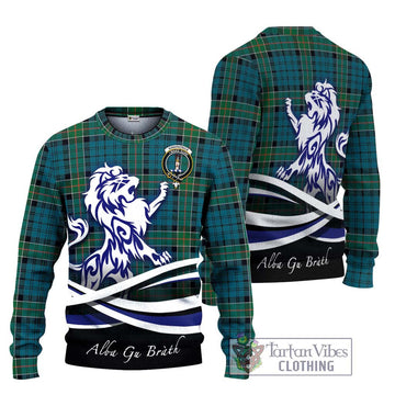 Kirkpatrick Tartan Ugly Sweater with Alba Gu Brath Regal Lion Emblem