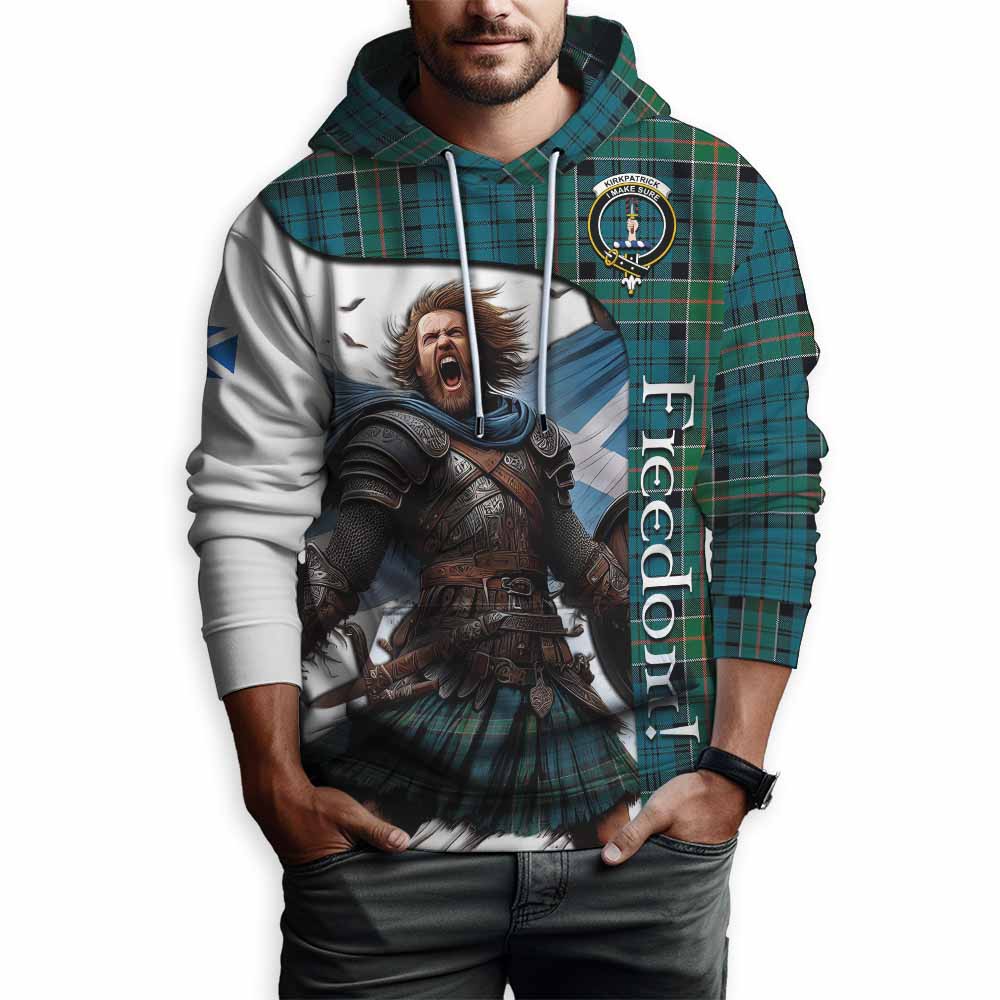 Tartan Vibes Clothing Kirkpatrick Crest Tartan Hoodie Inspired by the Freedom of Scottish Warrior