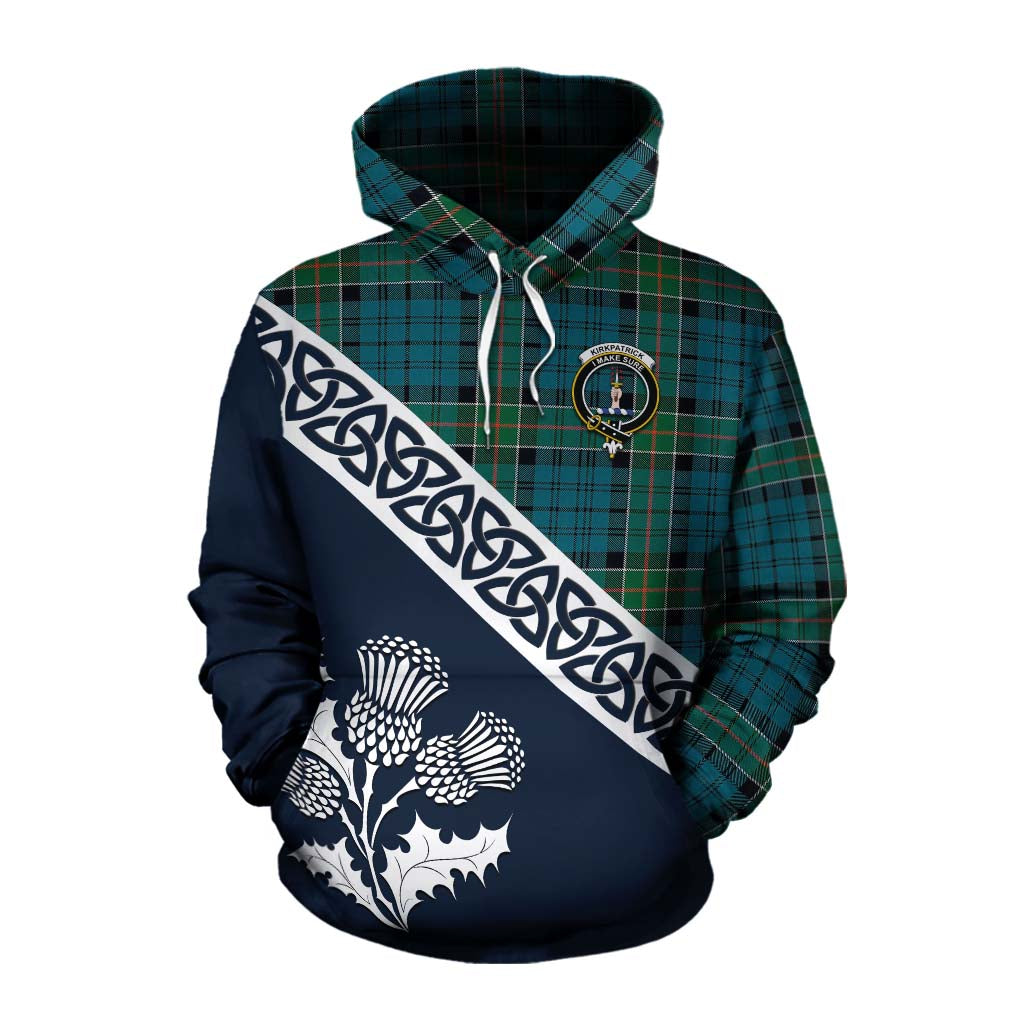 Kirkpatrick Tartan Cotton Hoodie Featuring Thistle and Scotland Map Pullover Hoodie XS - Tartan Vibes Clothing