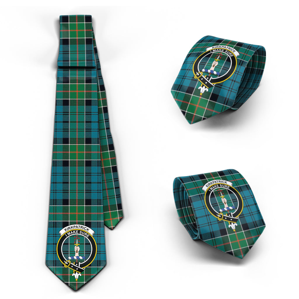 Kirkpatrick Tartan Classic Necktie with Family Crest Necktie One Size - Tartan Vibes Clothing