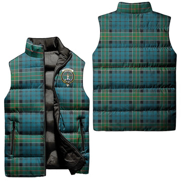 Kirkpatrick Tartan Sleeveless Puffer Jacket with Family Crest