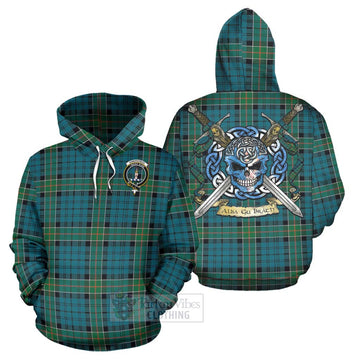 Kirkpatrick Tartan Hoodie with Family Crest Celtic Skull Style