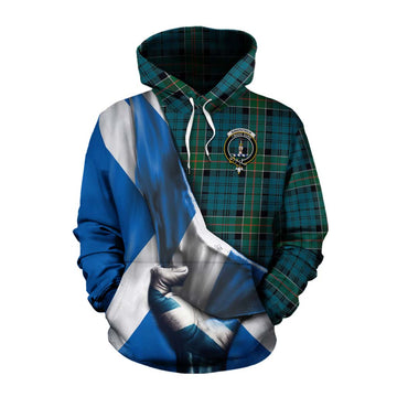 Kirkpatrick Tartan Cotton Hoodie with Family Crest Scotland Patriotic Style